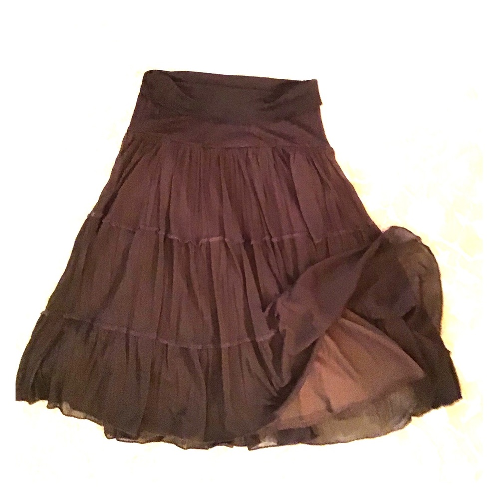 Dark Brown Skirt with Lining